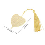 El Regalo Exquisite Metal Leaf Bookmark with Tassel - Gold Plated Hollow Leaves Brass Bookmarks for Students, Book Lovers, Writers, Teachers (Golden Peepal Leaf)