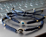 El Regalo Evil Eye Unisex Bracelet for Men & Women | Macrame Bracelet Braided with Lucky Eye to Ward Off Buri Nazar (Pattern-3)
