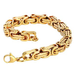El Regalo Stainless Steel Byzantine Chain Bracelet for Men - Timeless Luxury Jewelry for Men- Anti Tarnish/Waterproof Bracelet