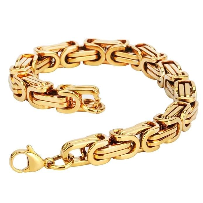 El Regalo Stainless Steel Byzantine Chain Bracelet for Men - Timeless Luxury Jewelry for Men- Anti Tarnish/Waterproof Bracelet