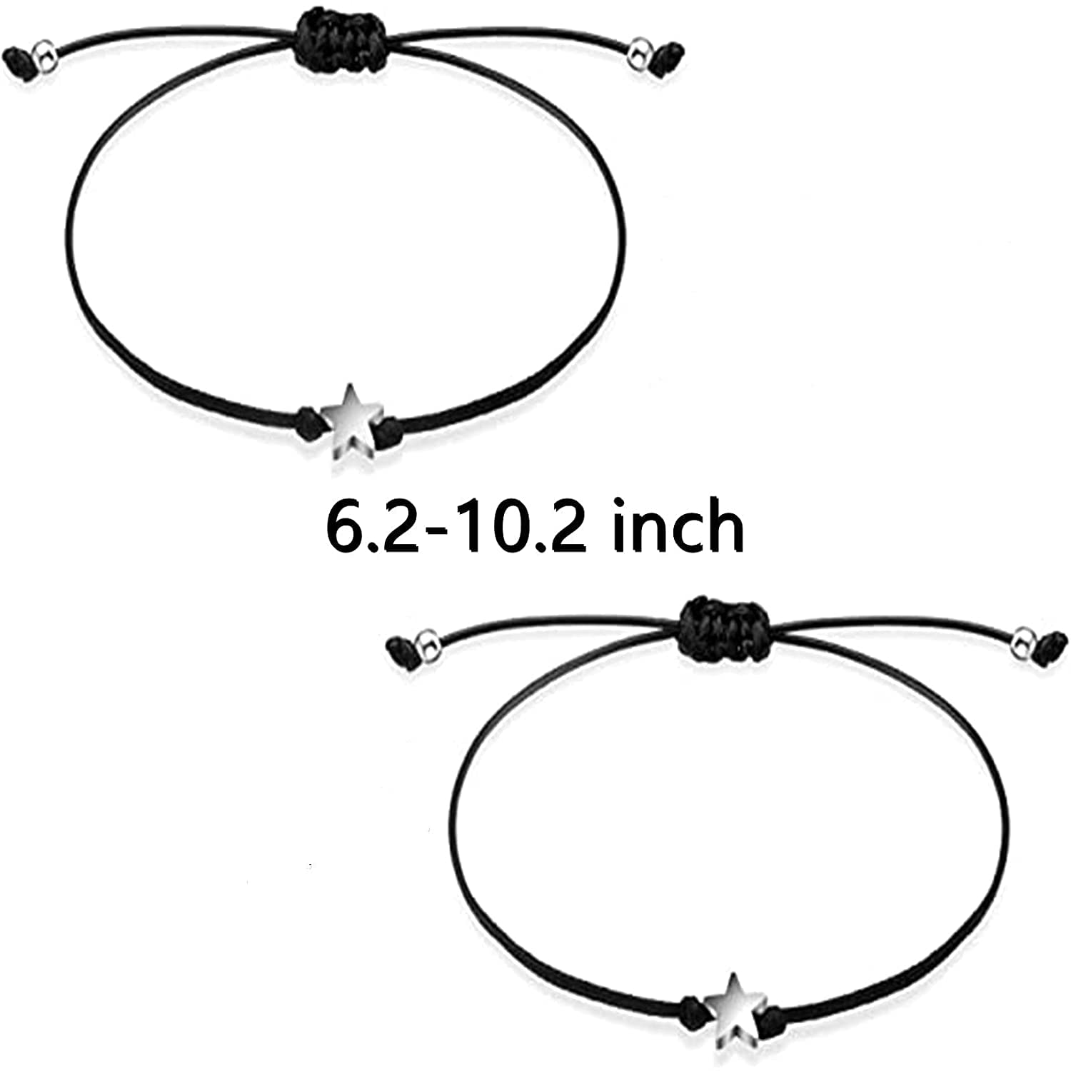 El Regalo Pinky Promise Distance Matching Bracelets for Best Friends, Couples, Family, Women, Men, Teens, Girls & Boys (Stars)