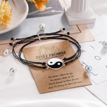 El Regalo Pinky Promise Distance Matching Bracelets for Best Friends, Couples, Family, Women, Men, Teens, Girls & Boys (Yin Yang)