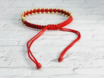 El Regalo Womens 2 Pcs Handmade Beaded Nazaria/Nazar Bracelet Cum Anklet Set- Black & Red Thread Anklet/Bracelet Set (Red Gold)