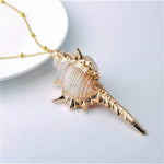 El Regalo Retro Cowrie Shell Golden Electroplated Necklace for Girls & Women | Bohemian Style Cowrie Sea Shell Handmade Beach Necklace (Beach Shell Off White)