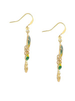 El Regalo Sparkly Tassel Enamel Shell Dangle Earrings- Hypoallergenic Metallic Shell Starfish Fashion Earrings for Girls & Women (Silky Green Shell Earrings)