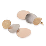 El Regalo Contemporary Geometric Multi Layers Earrings | Light Weight Statement Danglers | Round Curved Dangle Earrings For Girls & Women