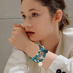 El Regalo 4Pcs/Set Vintage Bohemia Style Wing Beads Tassel Unisex Bracelet - Stackable Multi-layer Modern Charm Bracelets with Wings and I Love You Charms Bracelets (Blue)