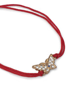 El Regalo 2PCs Unisex Evil Eye Adjustable Bracelet/Cum Anklet Set- Fancy Nazar Bracelet with CZ Crystal Butterfly & Hamsa Hand Charms (Can be worn as anklets by Girls & Women) (Red Butterfly)