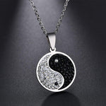 El Regalo CZ Yin Yang Unisex Pendant Necklace- Fancy, Surgical Stainless Steel, Waterproof Yin Yang Necklace
