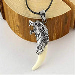 El Regalo Men's Retro Stainless Steel Bruce Lee Style Wolf Pendant Necklace | Men Jewelry | Men Pendant Necklace (Off White)