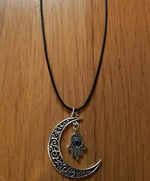 El Regalo Evil Eye Hamsa Hand Protection Pendant Necklace for Girls & Women (Crescent Moon Hamsa Evil Eye)
