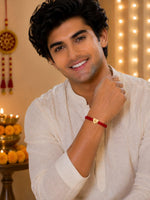 El Regalo Red Ethnic Rakhi Dori Unisex Rakhi-Adults - N letter