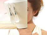 El Regalo Opal Cat's Eye Drop Earrings for Girls & Women - Valentines Day Gift for Girlfriend & Wife (White)