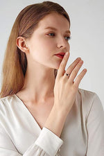 El Regalo Fashion Classic Titanium Steel Women Stacking Ring- Anti Tarnish/Waterproof Cubic Zirconia Stainless Steel Promise Ring for Girls & Women (Rose Gold, 9)