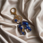 El Regalo Royal Blue Evil Eye Keychain Name Initial Letters- Alphabet Letter Keyring with Evil Eye Charm - Unisex Stylish Bag Charm, Keyring, Gift for Friends & Family (R Letter)