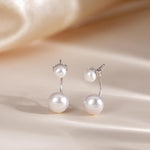 El Regalo Premium 2-Way Front Back Ear Jacket Earrings for Women & Girls | Convertible Cubic Zirconia CZ Studs & Pearl Drops | Elegant Korean Western Party Ear Cuffs for Pierced Ears (CZ Ear Jacket)