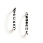 El Regalo 2 Pairs Tribal Oxidized Half Hoop Earrings, Huggie Earrings- Hammered Bohemian Oxidized German Silver Baali Earrings (Option-2)