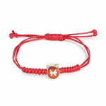 El Regalo 1 PC Zodiac Signs/Sun Signs Red Thread Bracelet Rakhi for Bhai/Brother/Niece or Nephew - Zodiac Sign Rakhi, Roli-Chawal Shagun, Rakhi Message Card in Rakhi Box (Pisces Rakhi)
