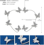 El Regalo 1 Pair CZ Butterfly Cuff Earrings for Non Pierced Ears- No Piercing Zircon Butterfly Wrap Crawler Ear Cuff Earrings For Women & Girls (Silver)