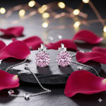 El Regalo Cute & Small Clip-On Earrings for Women & Girls | Non-Piercing Cute CZ Crystal Clip On Studs (Pink)