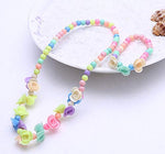 El Regalo Girls' Necklace & Bracelet Jewelry Set For Kids & Baby Girls | Safe & Soft for Skin (Flowers)