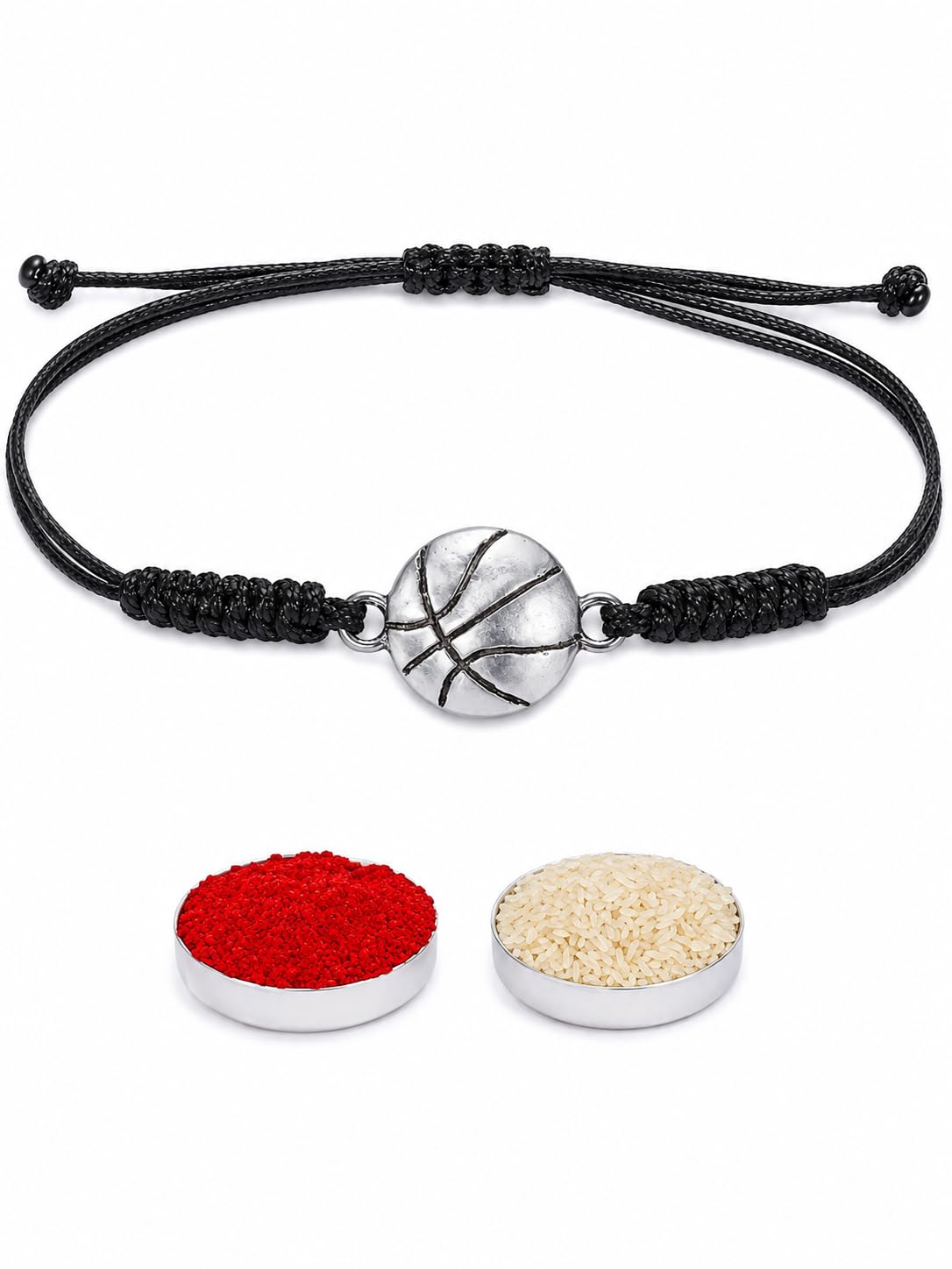 El Regalo 1PC Rakhi for Kids | Sports Ball Bracelet Rakhi for Brother- Rakhi for Sports Lover Brother with Roli-Chawal, Message Card in Rakhi Gift Box for Kids/Teens/Adults (Option-3)