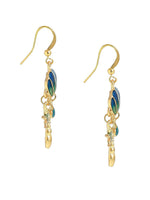 El Regalo Sparkly Tassel Enamel Shell Dangle Earrings- Hypoallergenic Metallic Shell Starfish Fashion Earrings for Girls & Women (Peacock Blue Shell Earrings)