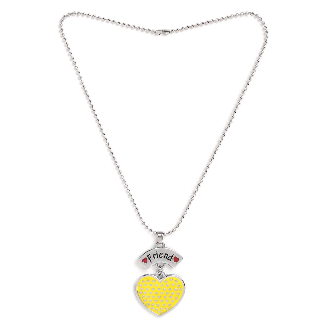 El Regalo 2 PCs Best Friend BFF Enamel Hearts Unisex Pendant Necklaces Set for Kids/Girls/Boys/Besties/Soul Sisters (Option-4)