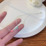 El Regalo 1PC Tulip Flower Bud Pearl Pendant Necklace for Girls & Women- Pink Oil Dripping Enamel Tulip Flower Necklace (Tulip Flower)