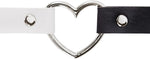 El Regalo Vintage PU Leather Love Heart Choker Necklace for Girls/Women- Western Gothic Punk Collar Choker Necklace (Black & White)