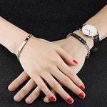 El Regalo Stainless Steel His and Hers Lovers Matching His Queen Her King Couple Bracelet for Women Men Girls Boys Jewelry Set Valentines Day Birthday Gift
