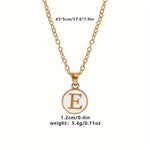 El Regalo Personalized Name Initial Letters Pendant Necklace-Enamelled Name Initials Pendant with Stainless Steel Chain (E),Gold