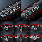 El Regalo Unisex Adult Lucky Kabbalah Evil Eye Hamsa Braided Adjustable Strand Macram Bracelets Set - 5 Pieces - Charms Option -2