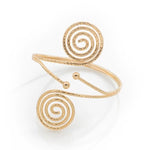El Regalo Spiral Textured Armelet- Spiral Upper Arm Cuff Bracelet Open Upper Arm Bangle Bracelet Simple Adjustable Armband Jewelry for Women Swirl Coil Upper Arm Band Cuff Bracelet (Style-2)