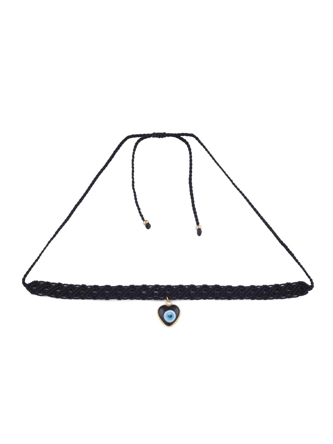 El Regalo Evil Eye Choker Necklace - Handwoven Bohemian Contemporary Evil Eye Macrame Adjustable Choker Necklace for Teen Girls & Women (Evil Eye Choker-3)