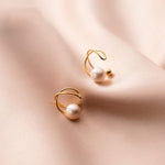 El Regalo Cute Pearl Ear Cuffs Wrap Earrings for Non Pierced Ears- Minimalist Non Piercing Cross Criss Cartilage Clip On Ear Cuffs For Women