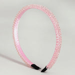 El Regalo 3 PCs Rhinestone Crystal Headband & Hair Clips Set - Shiny Non-Slip Beaded Party Hairband Hair Band with 2 Hair Clisp - Hair Accessories Hair Decoration for Women Girls (Pink)