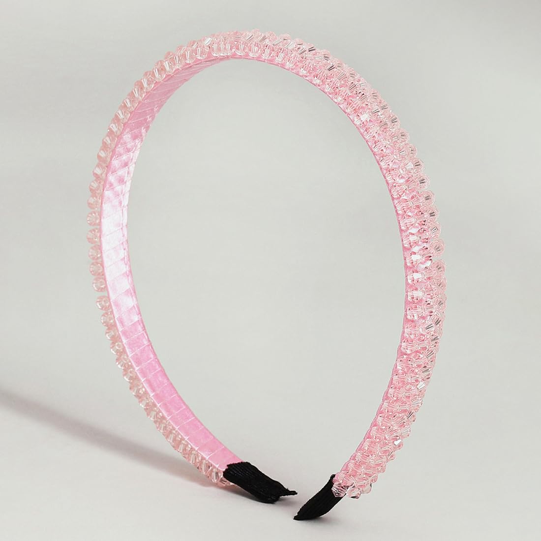 El Regalo 3 PCs Rhinestone Crystal Headband & Hair Clips Set - Shiny Non-Slip Beaded Party Hairband Hair Band with 2 Hair Clisp - Hair Accessories Hair Decoration for Women Girls (Pink)