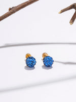 El Regalo 3 Pairs Cute Stainless Steel CZ Stud Earrings Combo for Kids/Girls/Teens/Women - Stars, Heart, Flower, Butterfly, Disco Ball, Stones - Hypoallergenic Flatback Earrings (Option-1)