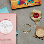 El Regalo 1PC Cute Kids Nazaria Rakhi for Little Brother - Kids Chrams Nazaria Rakhis for Babies/Toddlers with Roli Chawal, Rakhi Message Card in Rakhi Gift Box (Rainbow Nazaria Rakhi)
