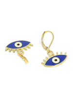 El Regalo 2 Pairs Cute Evil Eye Enameled Hoop Earrings - Gold Plated Dainty Evil Eye Hypoallergenic Fashion Earrings for Girls & Women (Option-3)