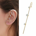 El Regalo 2PCs Glamorous Statement Ear Needle Wrap Crawler Earrings- Fashion Ear Cuff Ear Wrap Needle Earrings Jewelry For Girls & Women (Option-1)