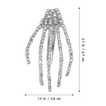 El Regalo 2PCs CZ Halloween Skeleton Hair Clips- Rhinestone Zombie Punk Rock Hand Hair Clip- Alligator Claws Barettes Clips- Halloween Costume/Accessories for Girls/Women (2 Silver)