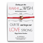 El Regalo 1 PC Zodiac Signs/Sun Signs Red Thread Bracelet Rakhi for Bhai/Brother/Niece or Nephew - Zodiac Sign Rakhi, Roli-Chawal Shagun, Rakhi Message Card in Rakhi Box (Libra Rakhi)