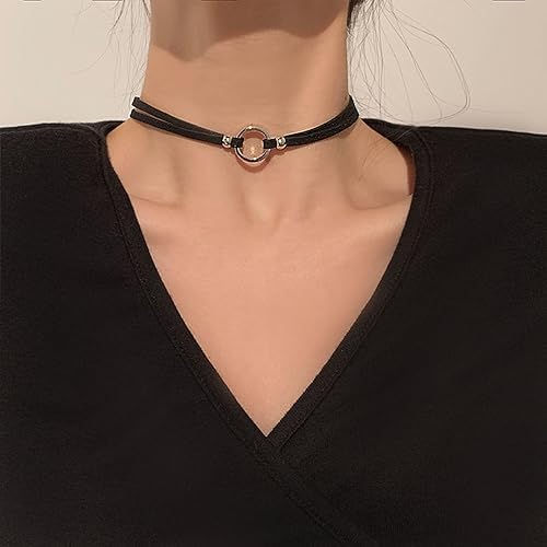 El Regalo Minimalist Black Valvet Choker Necklace for Girls & Women- Simple Black Velvet Punk Choker Collar Necklace