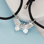 El Regalo 2PCs BFF Magnetic Butterfly Bracelets Set for Kids/Girls - Best Friends Bracelets for Besties (Grey)