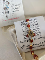 El Regalo OM Rudraksha Mahakal Metallic Golden Brass Bracelet Rakhi for Brother Rudraksha Rakhi with shagun, Rakhi Message Card in Rakhi Gift Box Rakhi for Bhai