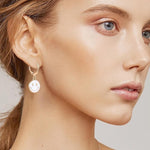 El Regalo Smiley Face Small Huggie Hoop Trendy Emoji Earrings- Preppy Cute Happy Face Dangle Drop Cartilage Colorful Hypoallergenic Earrings Gifts for Teen Girls Women (White)