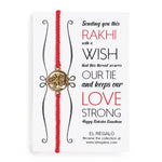 El Regalo OM Ganesha Red Thread Rakhi for Brother/Bhai/Bhaiya- Auspicious OM/Aum, Ganesha Rakhi with Roli Chawal Shagun, Rakhi Message Card in Rakhi Gift Box (Ganesha Gold)