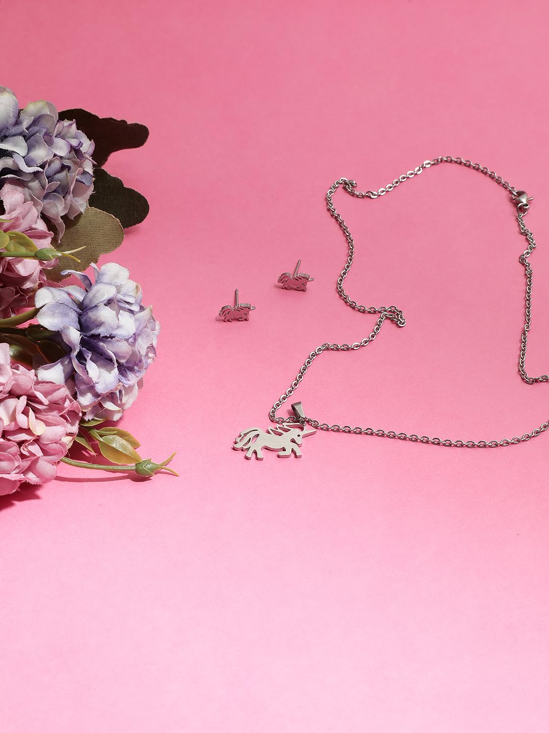 El Regalo Stainless Steel Unicorn Necklace & Bracelet Jewelry Set for Kids/teens/Women - Waterproof Unicorn Jewelry - Valentines Day Gift for Her